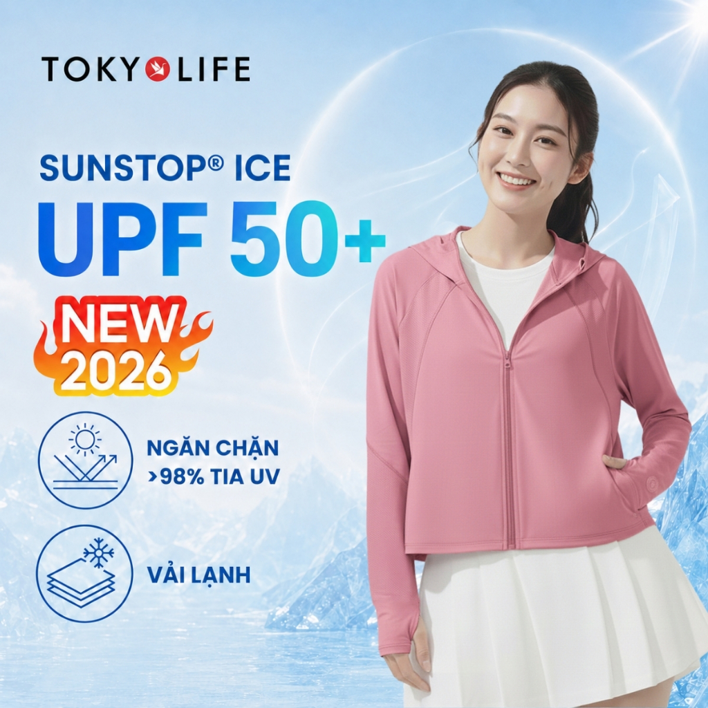 Áo Khoác Chống Nắng Chống Tia UV Nữ Sunstop Ice Form Babydoll Chất Su Lạnh Thoáng Mát 40003391 - TOK