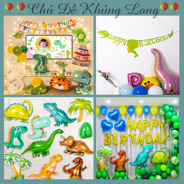 Set Trang Trí Sinh Nhật Chủ Đề Khủng Long DINO Cho Bé Tại Cari Store