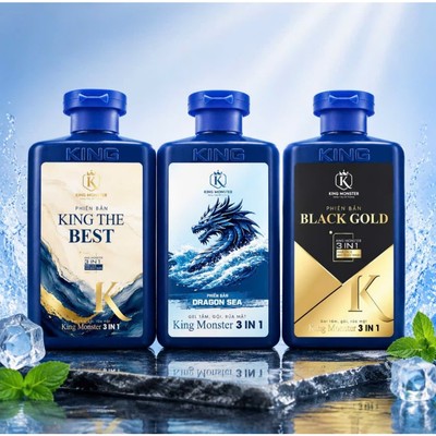 Combo 2 Sữa Tắm Gội Nam King Monster 3in1 Tắm - Gội - Rửa Mặt Hương Nước Hoa Cao Cấp 350ml Lịch Lãm