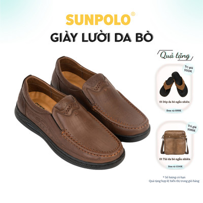 [ Xả kho ] Giày mọi nam da bò SUNPOLO CS5150