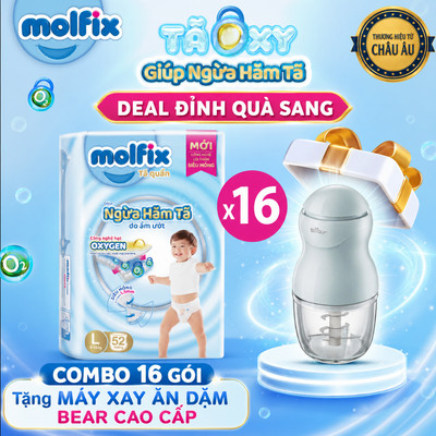Combo 16 Tã/bỉm quần Oxy Super Jumbo Molfix (CÓ MIX SIZE) giúp Ngừa Hăm Tã đủ các size