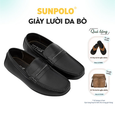 Giày nam da bò SUNPOLO giày đi làm công sở, đi tiệc LS4041
