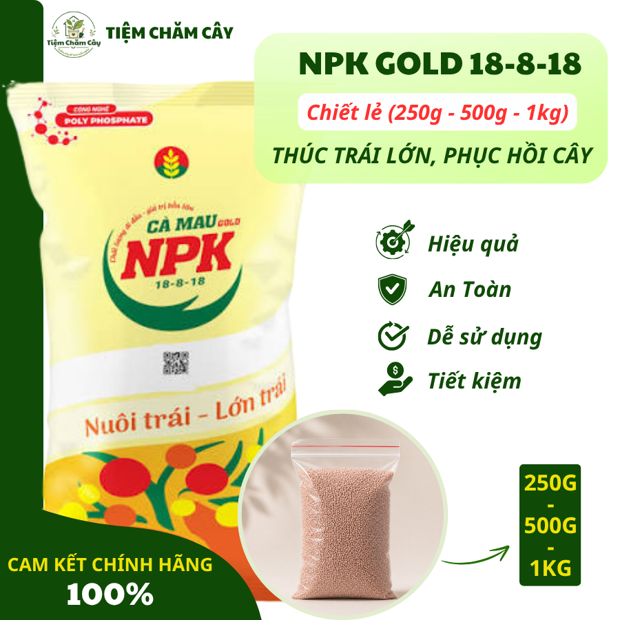(1kg) Phân bón Thúc Trái Lớn - Phục Hồi Cây | NPK Gold 18-8-18 Cà Mau