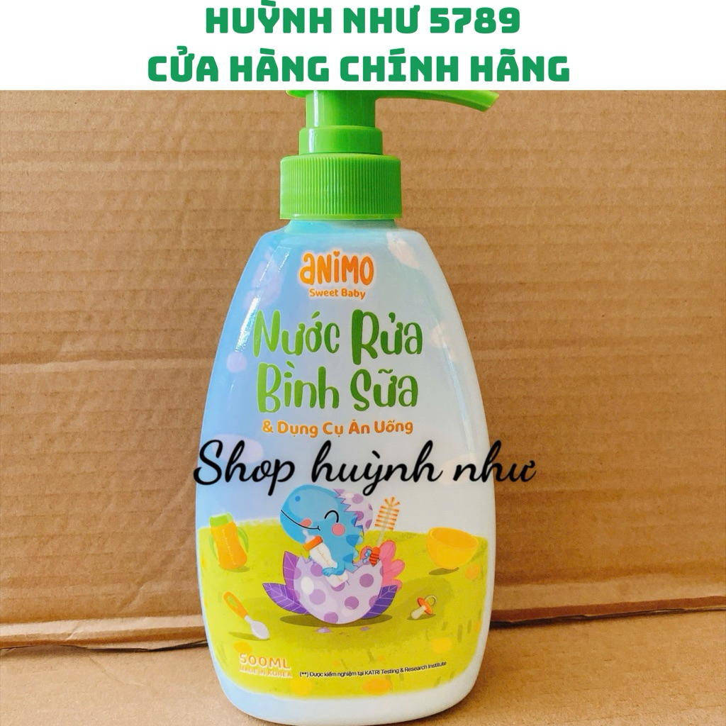 [CHÍNH HÃNG][Chai 500ml]Nước rửa bình sữa Animo  (Xanh da trời)