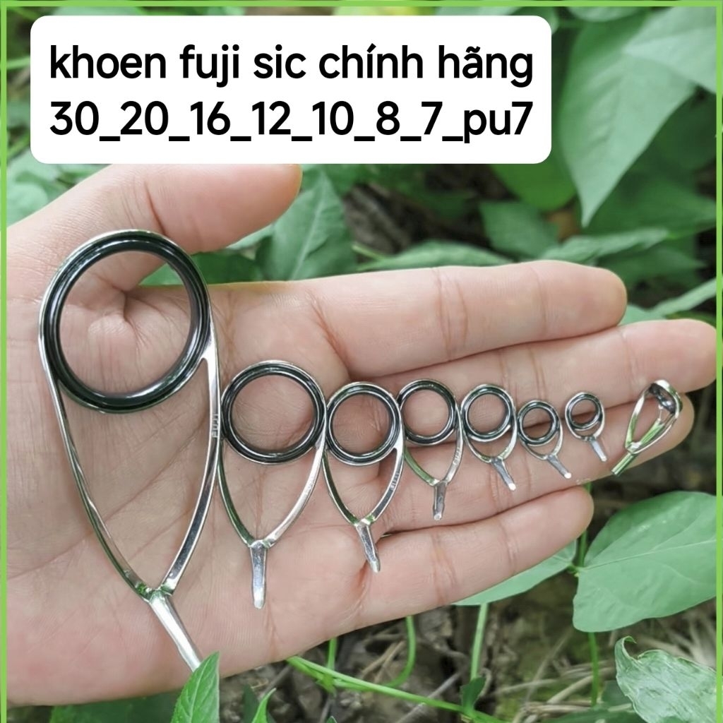 khoen 1 chân lùn fuji sic 30_20_16_12_10_8_7_pu7 dựng cần lure size ML,M,MH,H...