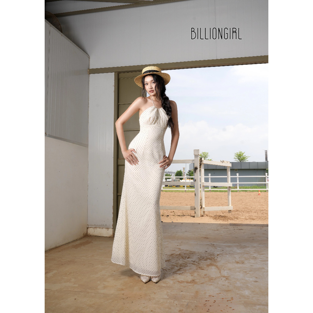 BILLION GIRL | Ophelia Dress váy cổ yếm chấm bi & da beo