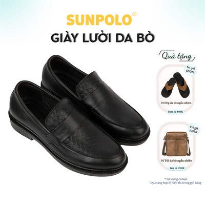 [ Xả kho ] Giày da bò nam phong cách đế cao SUNPOLO SPH509