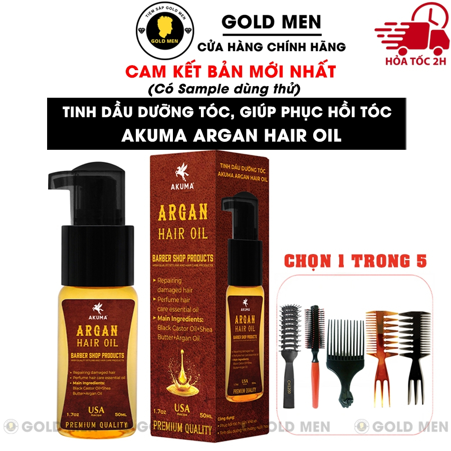 Tinh dầu dưỡng tóc Akuma Argan Hair Oil 50ml - Giúp tóc chắc khỏe, mượt mà, hương nước hoa
