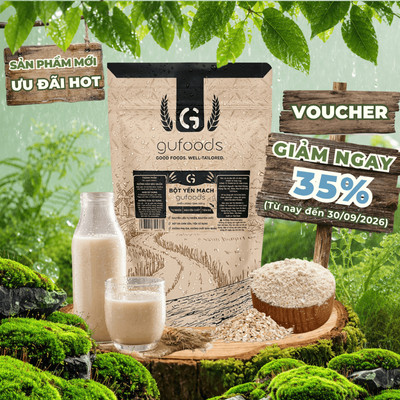 Bột Yến mạch ăn liền GUfoods - Nguyên liệu nhập khẩu, Giàu chất xơ & protein thực vật (túi zip 500g)