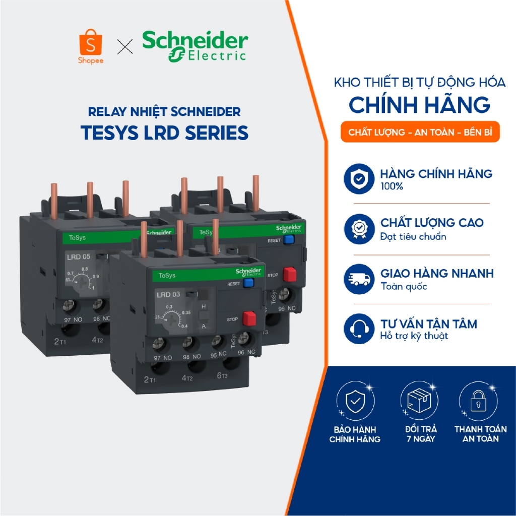 Relay nhiệt Schneider - TeSys LRD Series - Bắt vít - LRD04 LRD05 LRD06 LRD07 LRD08 LRD10 LRD12