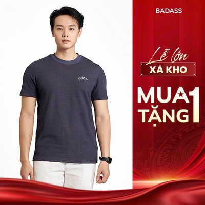 Áo Phông Nam BADASS Cổ Tròn Regular Fit Vải Single Cotton Polyester Mềm Mại Thoáng Mát In Ngực  - APHTK723