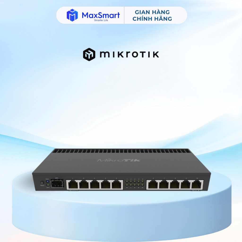 Thiết Bị Cân Bằng Tải MikroTik RB4011iGS+RM - Hỗ Trợ 350 User, 10 Cổng Gigabit, 1 Cổng SFP+ 10G - Ma