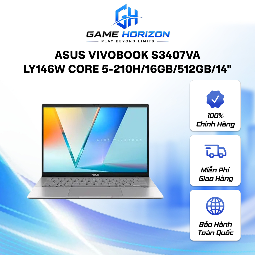 Laptop Asus Vivobook S3407VA-LY146W Core 5-210H/16GB/512GB/14" WUXGA/Win11