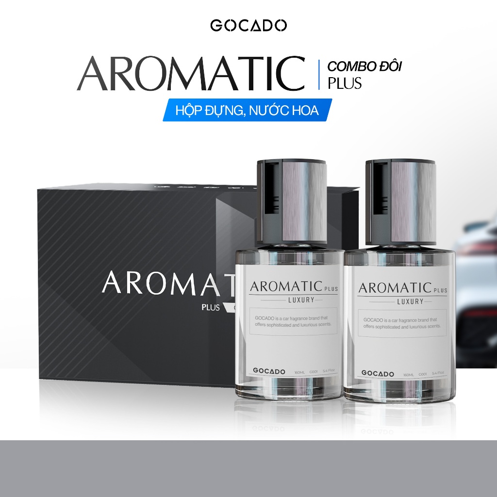 Combo 2 Chai Nước Hoa Ô Tô Cao Cấp AROMATIC PLUS GOCADO Khử Mùi Xe Dung Tích 160mlx2