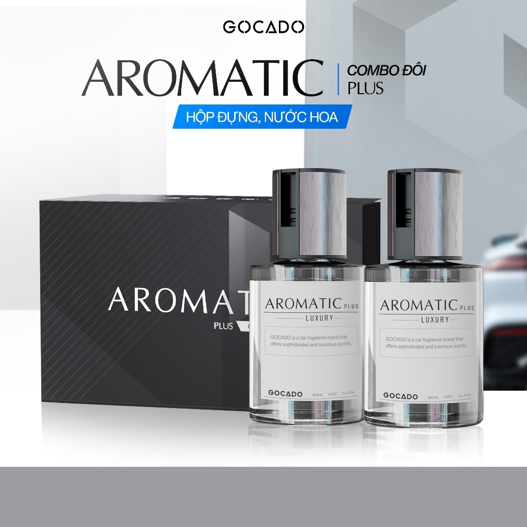 Combo 2 Chai Nước hoa ô tô  GOCADO AROMATIC Plus  Khử Mùi Hôi Xe Dung Tích 160MLx2