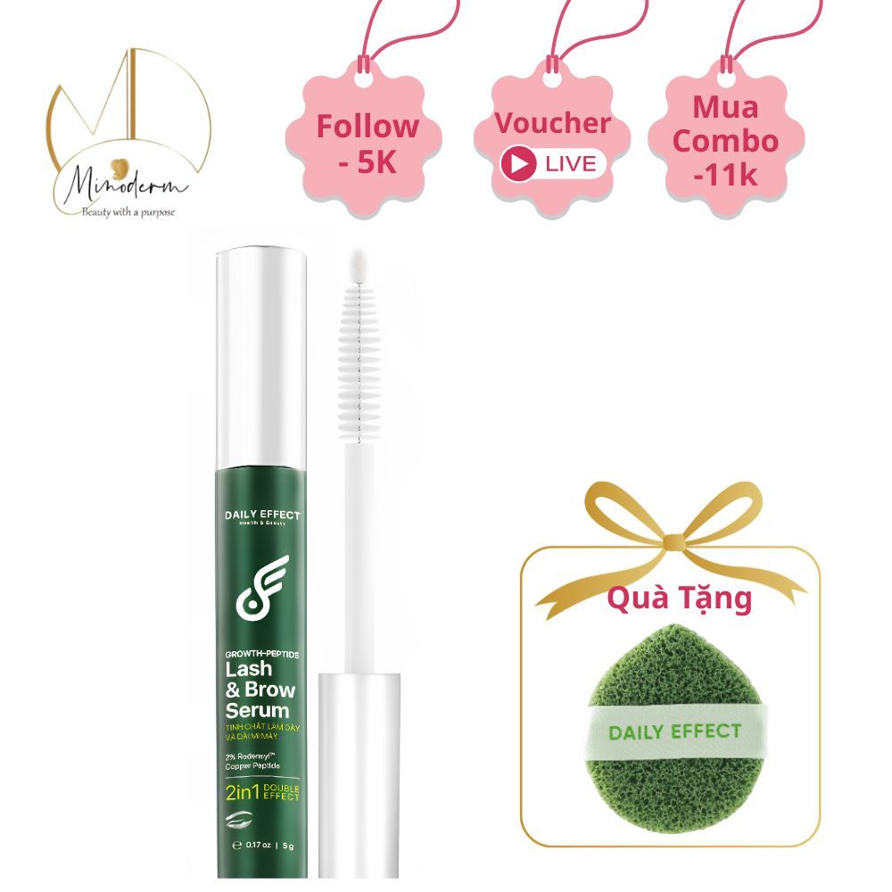 Tinh Chất DAILY EFFECT Growth Peptide Lash & Brow Serum Làm Dày Và Dài Mi - Mày 5g
