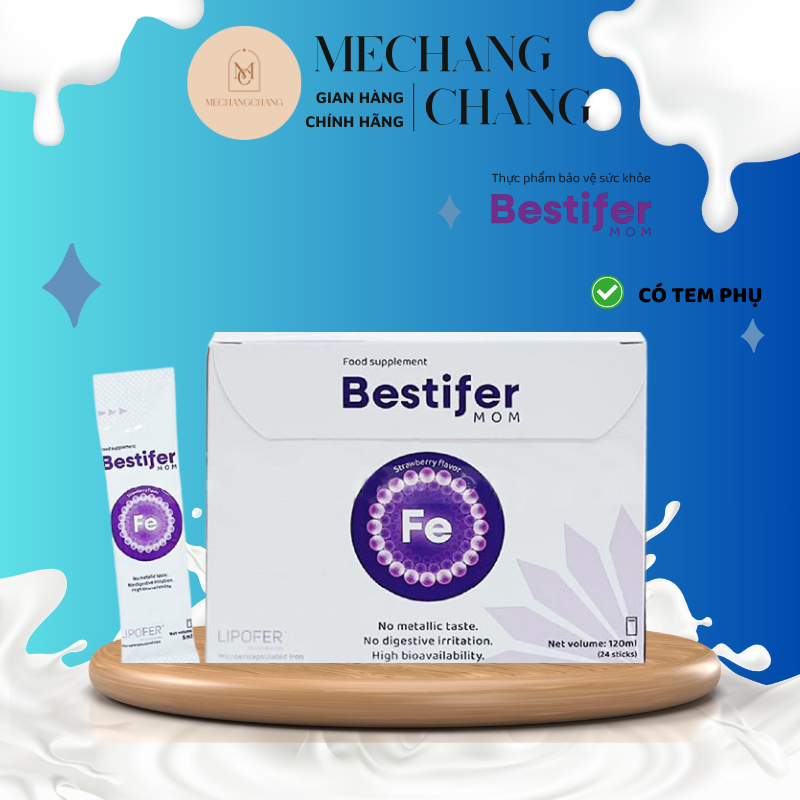 Bestifer Mom - Sắt Hướng Đích dạng viên và dạng bột Cho Mẹ Bầu, Sau Sinh Thiếu Sắt