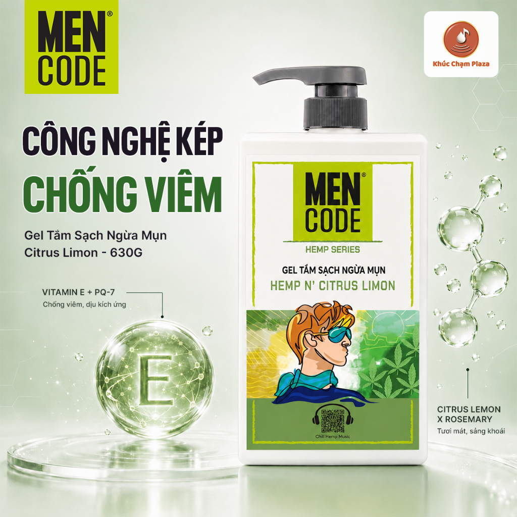 Sữa Tắm Nam Sạch Ngừa Mụn Mencode Citrus Limon |630g