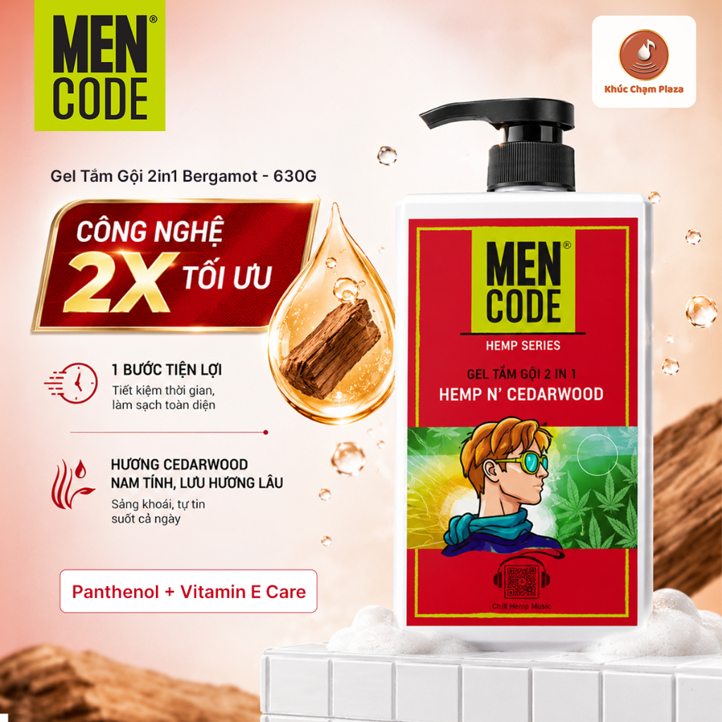 Sữa Tắm Gội Nam 2IN1 Mencode Cedarwood |630g