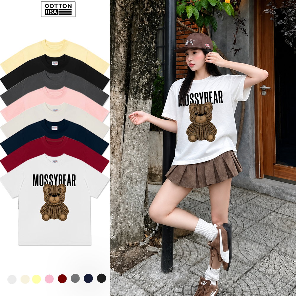 Áo Thun Relaxed Fit CottonUSA Vietnam "Mossy Bear Brown Bear" - NT31902NT