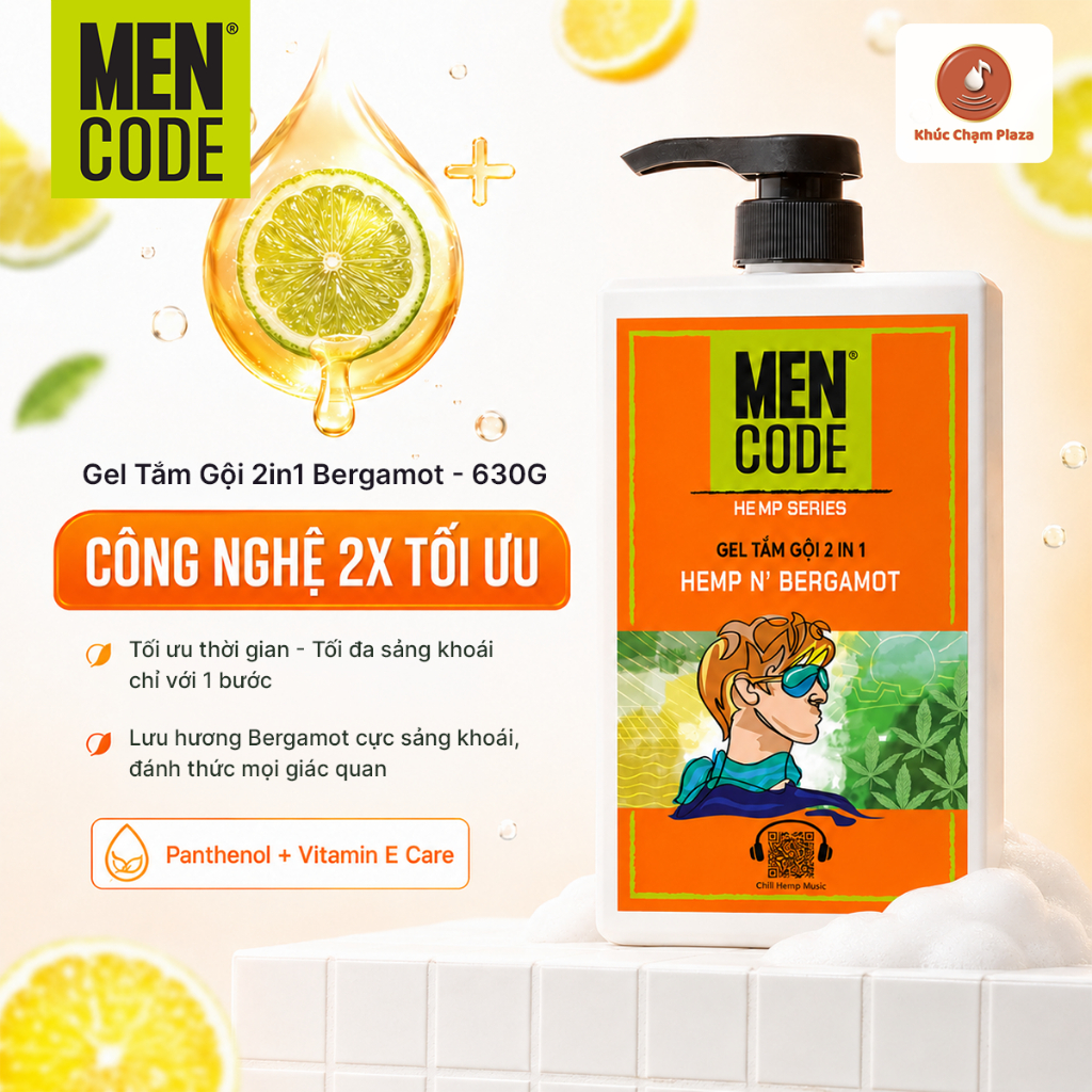 Sữa Tắm Gội Nam 2IN1 Mencode Begarmot |630g