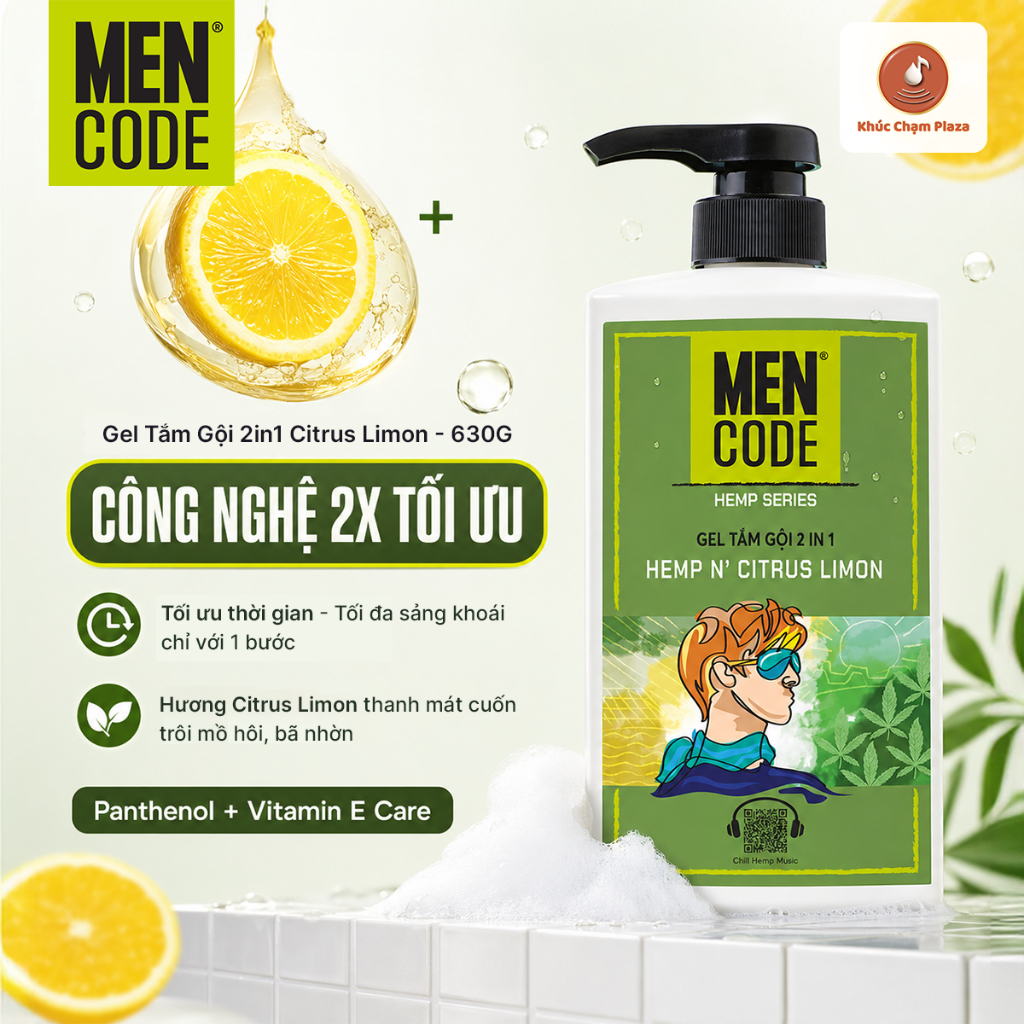Sữa Tắm Gội Nam 2IN1 Mencode Citrus Limon |630g