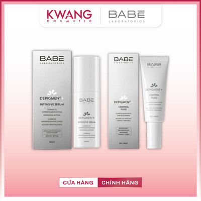 Bộ Đôi Tinh Chất Và Kem Dưỡng BABÉ DEPIGMENT+ Intensive Serum 30ml & Control Fluid 40ml Dưỡng Sáng Mờ Thâm