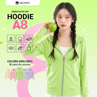Áo Khoác Nữ Cotton Hoodie A8 Chống Nắng Chống UV LIMEORANGE OO26027102