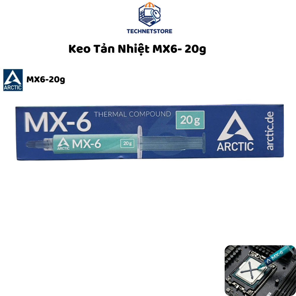 Keo Dẫn Nhiệt Arctic MX4 4g 20g MX6 20g Làm Mát CPU GPU Laptop PC Chống Đoản Mạch Tản Nhiệt Hiệu Quả