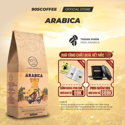 Cà Phê Arabica 100% Rang Mộc Nguyên Chất - Chua Thanh, Đắng Nhẹ, Hậu Ngọt, Thơm Dịu | 90S COFFEE