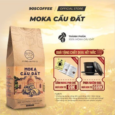 Cà Phê Moka Cầu Đất 100% Rang Mộc Nguyên Chất - Chua Thanh, Hậu Ngọt, Thơm Dịu | 90S COFFEE