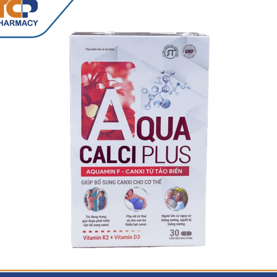 AQUA CALCI PLUS - Viên uống bổ sung canxi giúp xương chắc khỏe Hộp 30 viên