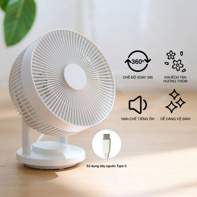 MUJI Quạt Đối Lưu Không Khí Quay 360 Độ MJ-OCU18GL (Không bao gồm bộ chuyển đổi)