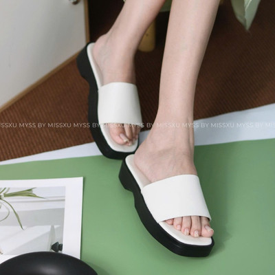 Giày guốc nữ MYSS quai ngang bản lớn đế bánh mì 4 cm cao cấp - SU168