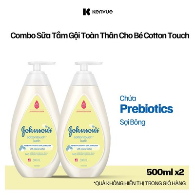 [LDBL] Combo 2 Sữa Tắm Gội Toàn Thân Mềm Mịn Johnson's Baby Cotton Touch 500ml