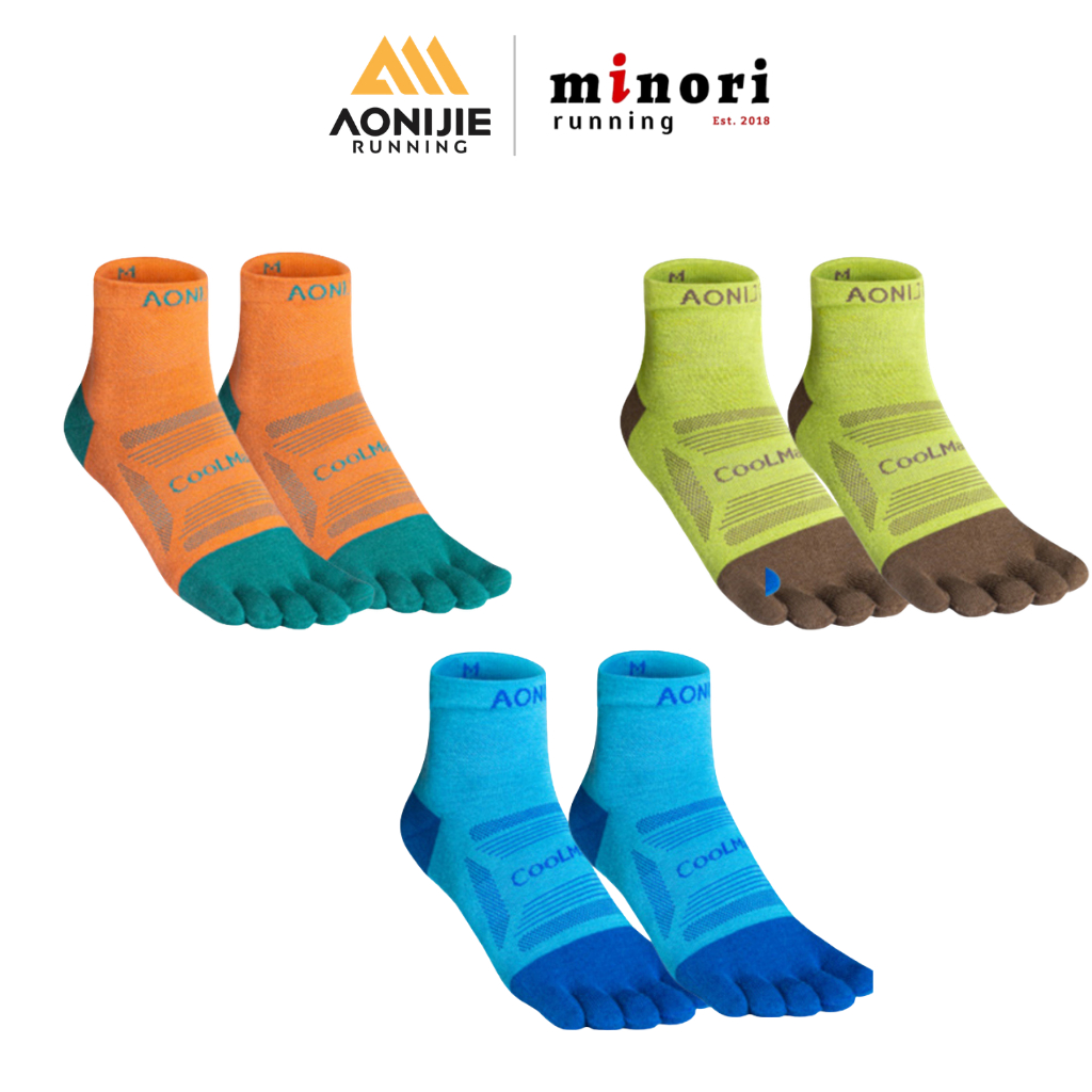 Tất Chạy Bộ AONIJIE E4838 Vớ Xỏ Ngón Chống Phồng Rộp Coolmax Thoáng Khí Mềm mại - Minori Store