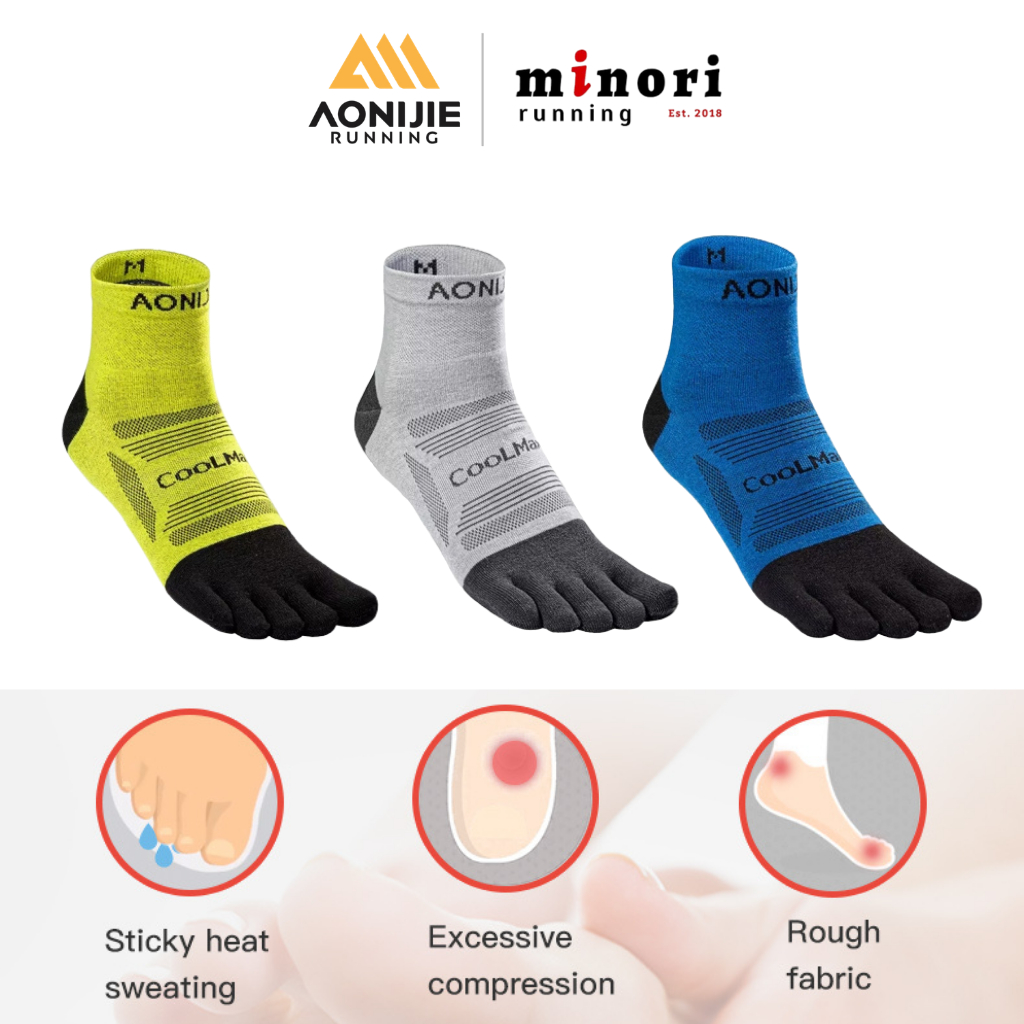 Vớ thể thao Xỏ Ngón AONIJIE E4840 Unisex Tất Marathon dành cho chạy bộ đạp xe leo núi Minori Store