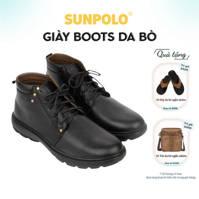 Giày boot nam da bò SUNPOLO Chunky Boots BOOT06