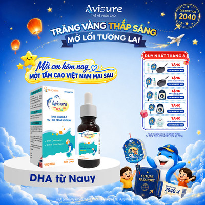 DHA cho bé 100% Dầu Cá Na Uy TPBVSK Avisure DHA Drops Hỗ Trợ Phát Triển Não Bộ 30ml