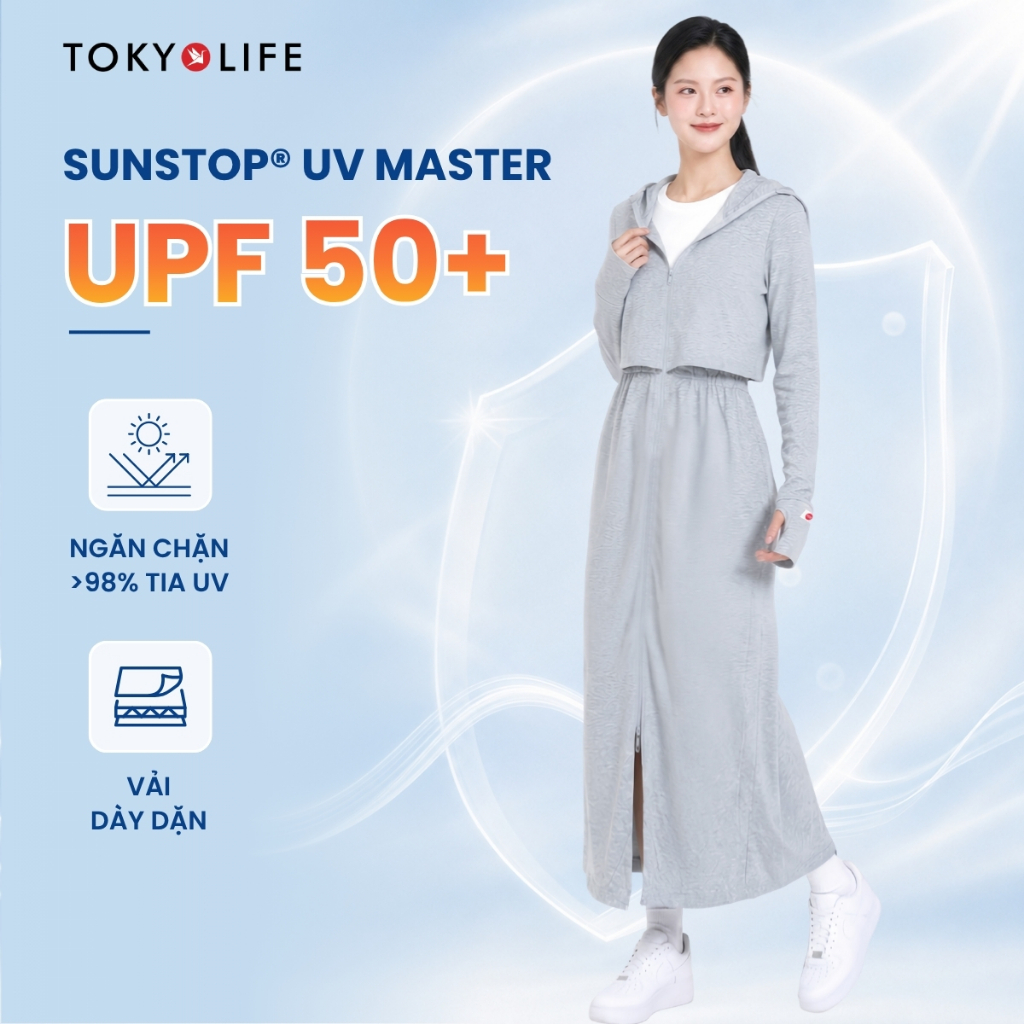 Áo Khoác Chống Nắng Chống Tia UV Nữ Dáng Dài Sunstop UV Master Thoáng Mát Dày Dặn 40005960 40000096 