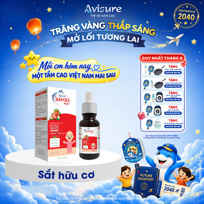 Sắt Hữu Cơ Cho Bé TPBVSK Avisure Safoli Drops Không Chất Tạo Màu 30ml