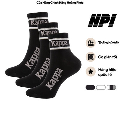 Set 3 Đôi Vớ Nam Nữ KAPPA Cotton Thấm Hút Co Giãn Tốt Thoáng Khí KOFW8WS22D