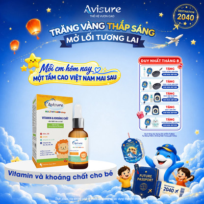 Vitamin tổng hợp cho bé Avisure Multi TPBVSK bổ sung 11 loại vitamin và khoáng chất 30ml