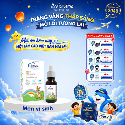 Men Vi Sinh Cho Bé Avisure TPBVSK 100% Nguyên Liệu Từ Mỹ Giảm Rối Loạn Tiêu Hóa 20ml