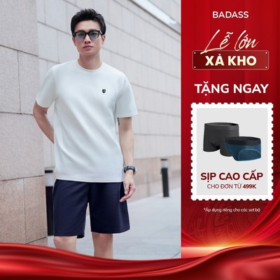 Áo Thun Cotton Băng & Quần Short Linen BADASS Cao Cấp Thoáng Mát, Dày Dặn Form Đẹp_APHOL701, QSDOL704