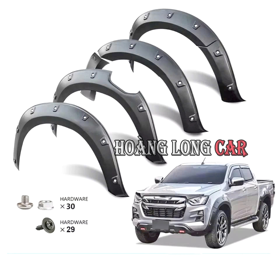 Ốp Viền Cua Lốp Dmax 2021 2022 2023 2024 -Trang Trí, Tăng Vẻ Mạnh Mẽ Cho Xe Isuzu Dmax
