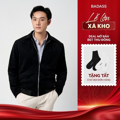 Áo Khoác Da Lộn Nam Chần Bông Cao Cấp BADASS - Áo Bomber Chần Trám Dày Dặn, Khóa Kéo Trơn, Form Đẹp -  ADLOL610
