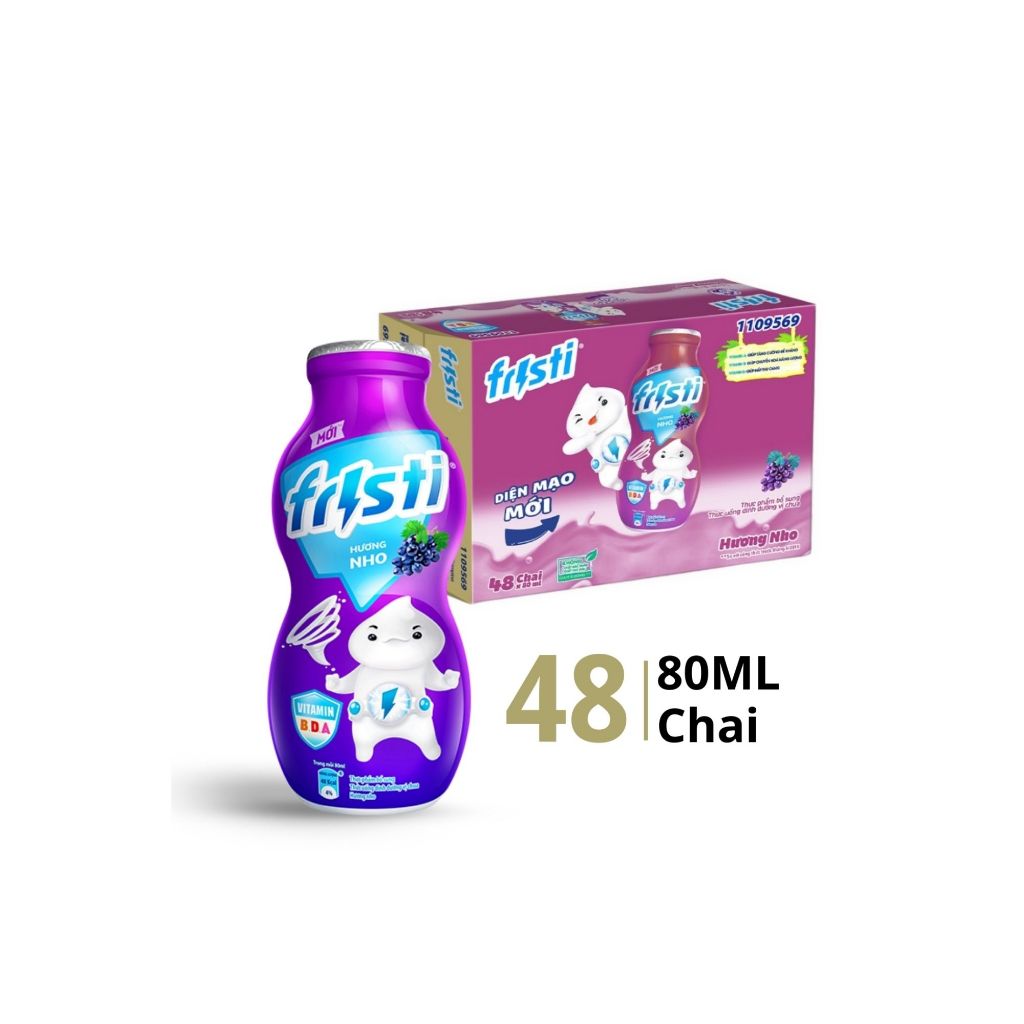 [1 Thùng] Sữa Fristi Chai Nho 80Ml (48 Hộp)