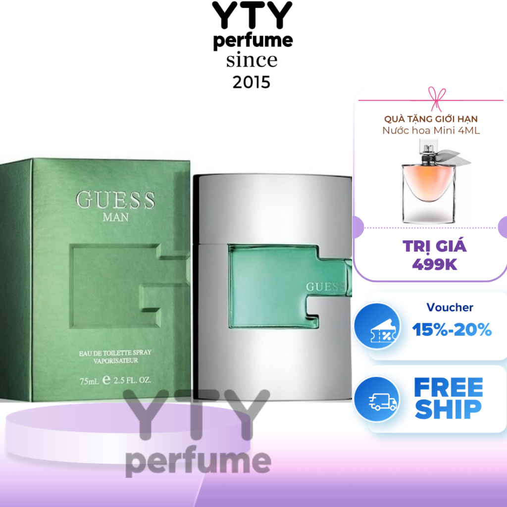 (Hỏa tốc HCM) Nước Hoa Nam Guess Man EDT 75ml Auth FULL BOX