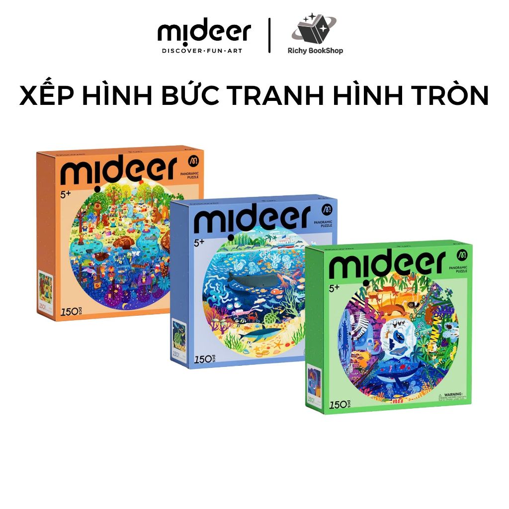 Ghép Hình Cho Bé 150 Mảnh Mideer Round Puzzle Đồ Chơi Trí Tuệ Puzzle Hình Tròn 5 Tuổi+